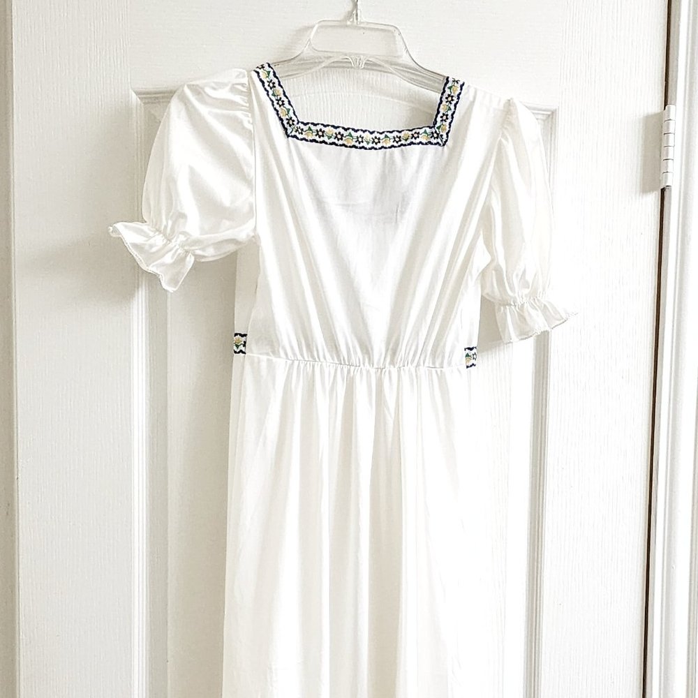 Vintage Formfit Rogers White Long Nightgown Lingerie Bedgown Nightdress Nightie - Picture 7 of 11